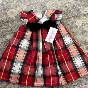 Bonnie Baby Red and Black Plaid Formal Dress